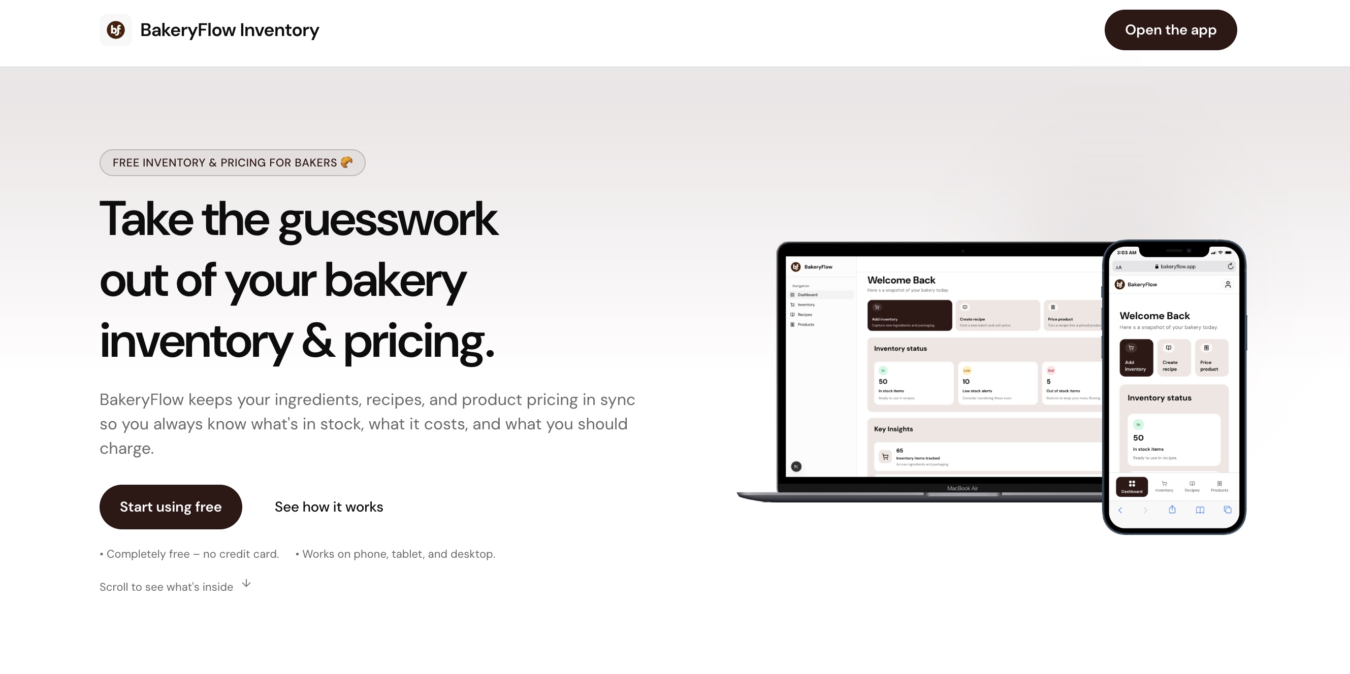 BakeryFlow Inventory preview